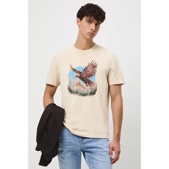 Pánské tričko Bavlněné tričko Medicine pánské, béžová barva, s potiskem RW25-TSM411 08X, vel. S