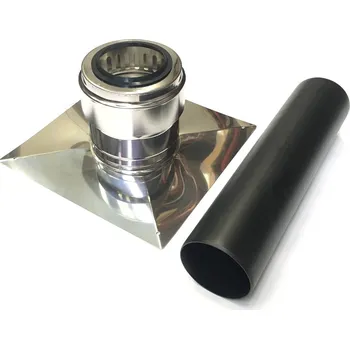 Kouřovod Serio komínový poklop nerezový DN 80, s vyústěním nerez