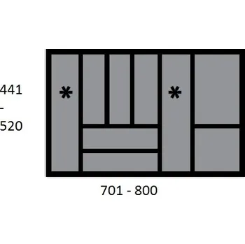 Příborník do zásuvky Pribornik 441-520/701-800 stříbrná 44946/9194939