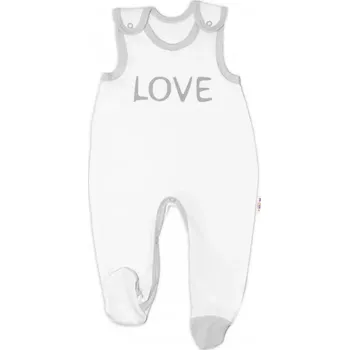 Dětská móda Baby Nellys Kojenecké bavlněné dupačky Love Bílé vel.56