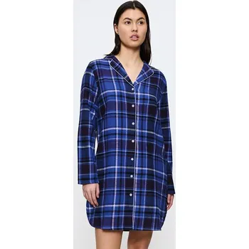 Dámská noční košile Flanelová noční košile Triumph Boyfriend Checks organic modrá káro XXL