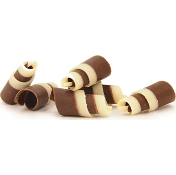 Jedlá dekorace na dort Party duo springs - hobliny - rolky z mléčné a bílé belgické čokolády 100g