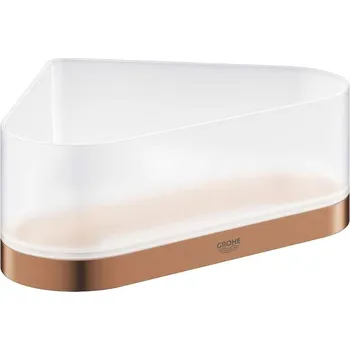 Drátěná police Grohe Selection - Miska do sprchy s držákem, rohová, kartáčovaný Warm Sunset 41038DL0