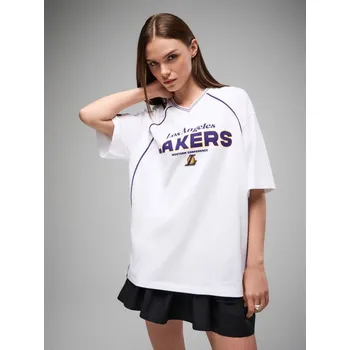 Dámské oblečení Tričko s potiskem Los Angeles Lakers - L - House - bílý - 569GM-00X