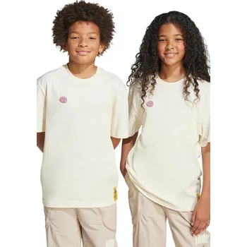 Chlapecké tričko Dětské bavlněné tričko adidas JL9180 béžová 01X, vel. 164