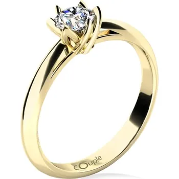 Prsten Couple, Zásnubní prsten Lucille, žluté zlato s laboratorním diamantem, vel. 55, prům. 17.5 mm, 585-68-1-4239.0Z00.0.55.LEVS.000