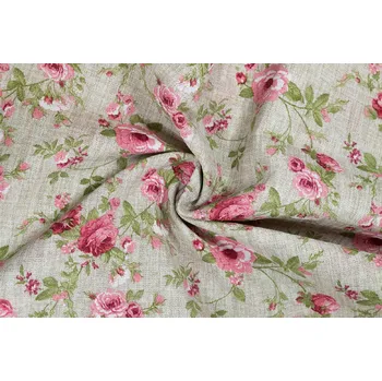 Bavlna režná růže na hnědém melé