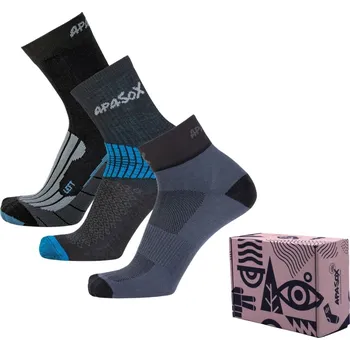 Pánské ponožky APASOX Dárkový balíček BIKING tmavý Velikost: 35-38