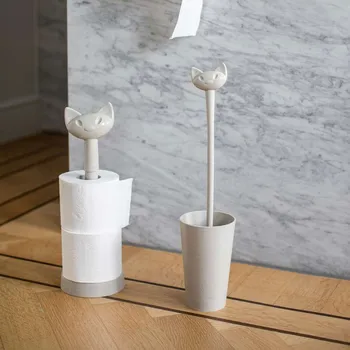 WC štětka KOZIOL Miaou - WC štětka s plastovou nádobou