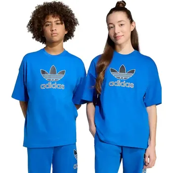Dětské bavlněné tričko adidas Originals modrá barva, s aplikací, JV8557 55X, vel. 176