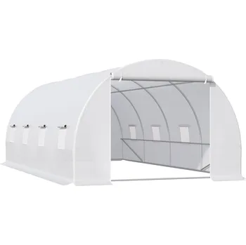 Fóliovník OUTSUNNY Foliovník půlkulatý 600 x 300 x 200 cm bílý