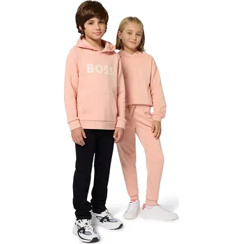 Chlapecké oblečení Dětská mikina BOSS oranžová barva, s kapucí, hladká, J52423 J52423.156.162 32X, vel. 156