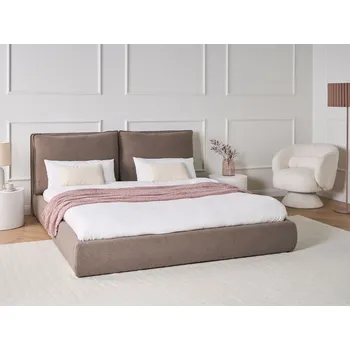 Postel Postel hnědá buklé čalounění 180 x 200 cm čalouněné čelo moderní styl ložnice Beliani