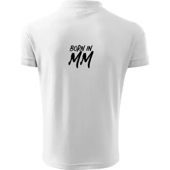 Pánská košile Born in - Římské číslo 2000 - Polokošile pánská Pique Polo 203 - 5XL ( Bílá )