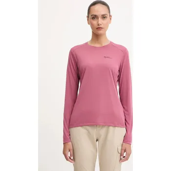 Pánské tričko Sportovní tričko s dlouhým rukávem Jack Wolfskin Vonnan červená barva, A60290 34X, vel. XS