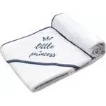 Baby Nellys Dětská termoosuška Little princess s kapucí Bílá/šedý lem 100/100 cm