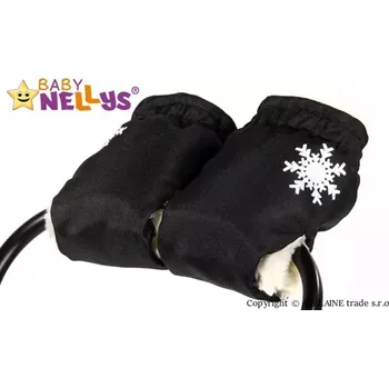 Rukávník Baby Nellys Rukávník ke kočárku Vlna Vločka Černý