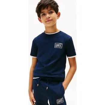 Dívčí tričko Dětské bavlněné tričko Tommy Hilfiger KB0KB09932.74.122.9BYA námořnická modř 59X, vel. 74