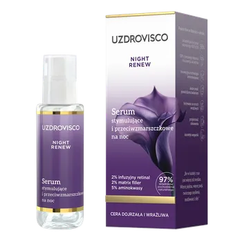 Pleťové sérum Uzdrovisco NIGHT RENEW stimulační noční sérum proti vráskám s retinalem, 30 ml