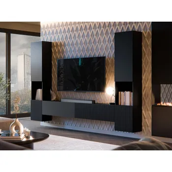 Obývací stěna Obývací stěna Bamali III, Barva: černá MIRJAN 5903211426056