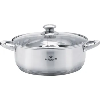 Hrnec BLAUMANN - Rendlík nerez 7l 28cm a skleněná poklice Gourment Line