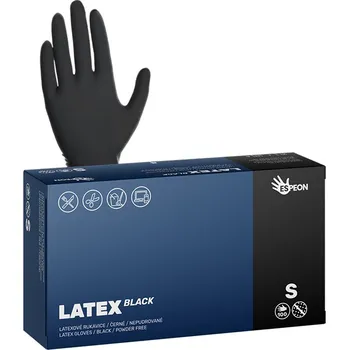 Dílna ESPEON Latexové rukavice LATEX BLACK 100 ks, nepudrované, černé, 5.8 g Velikost: S