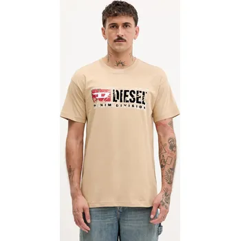 Pánská móda Bavlněné tričko Diesel T-NORM-T6 A19436.0PLAT béžová 02X, vel. M
