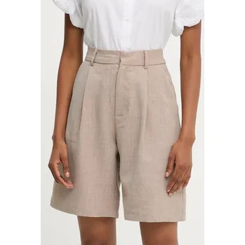Dámské kraťasy Kraťasy Answear.LAB dámské, hnědá barva, hladké, high waist 5270.IKK 82X, vel. L