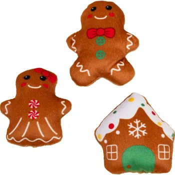 Hračka pro kočku TIAKI sada hraček pro kočky perníková rodinka sada 3 ks