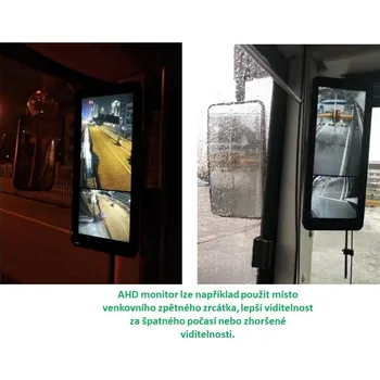 Couvací kamera AHD kamerový set s monitorem 12,3", dvojitá kamera, DVR