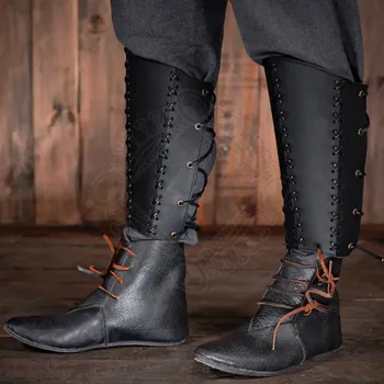 Karnevalový kostým Výprodej Kožené náholenice Strážce lesů, středověké chrániče holení - Outlet