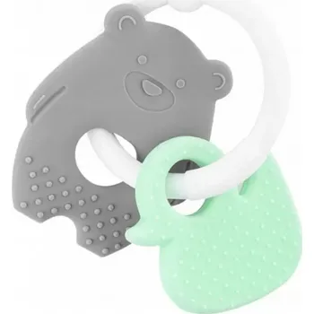 Akuku Sada silikonových kousátek Medvídek šedý