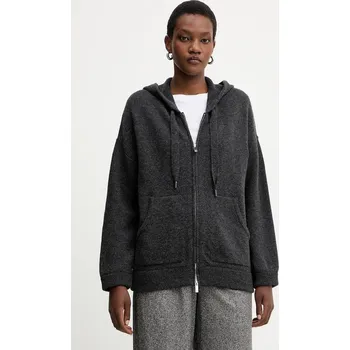 Dámská mikina Vlněná mikina Marella dámská, šedá barva, s kapucí, melanžová, 2523906015200 90X, vel. L