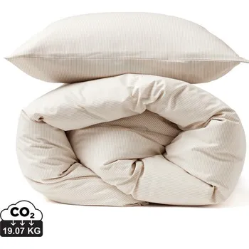 Povlečení Prémiové bavlněné ložní prádlo VINGA Montgomery, sada 4 ks - Béžová / Bílá, Firemní dárkové předměty s vlastním potiskem