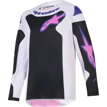 cyklistický dres ALPINESTARS dres FLUID GRID YOUTH dětské černá/světle šedá/fialová 2026 - M