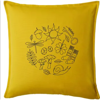 Polštář Goblincore kruh - Polštář 50x50 - 50x50 - Pouze potah ( Žlutá )