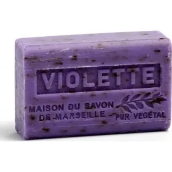 Mýdlo LA MAISON: Mýdlo z bambuckého másla - Violette fleur broye (Drcená fialka) 125g TML F027