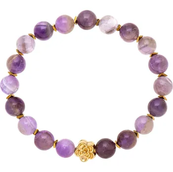 Náramek Biju Náramek přírodní kámen Ametyst 2970-2 fialová 18 cm