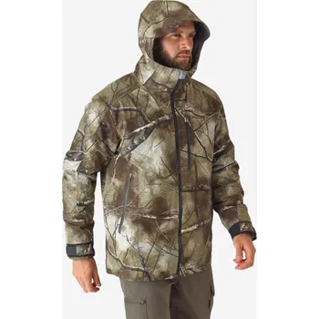 SOLOGNAC Bunda 3v1 hřejivá nepromokavá nehlučná 900 L KAŠTANOVÁ|ZELENÁ