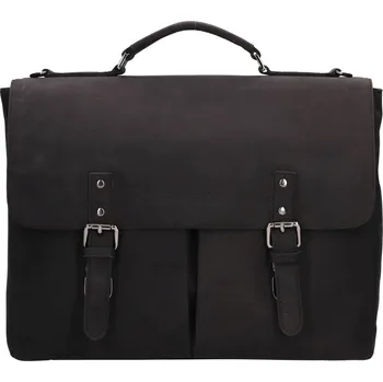 Pánská aktovka Luxusní pánská kožená aktovka Bugatti Lucan - černá