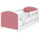 Čalouněná postel Luna se zábranou- růžová