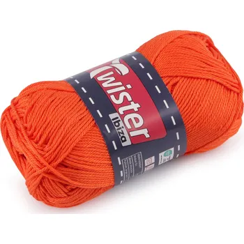 Bavlněná pletací příze Twister Ibiza 50 g, barva 4 (27) oranžová mrkvová