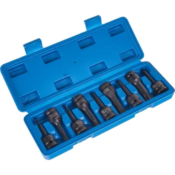 Gola sada GEKO Hlavice 1/2” zástrčné úderové TORX, velikosti T20-T70, sada 9 ks