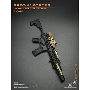 Doplněk k figurce Zbraň pro 1/6 figurky Special Force Weapon Set C Elite Units LVAW - The Team .300 Assault Rifle (Black)