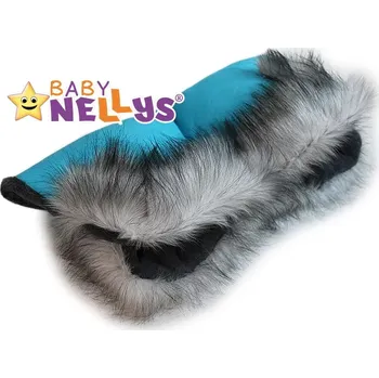 Rukávník Baby Nellys ®LUX Eskymo Rukávník ke kočárku s kožešinkou Mořská/tyrkysová 46/26 cm
