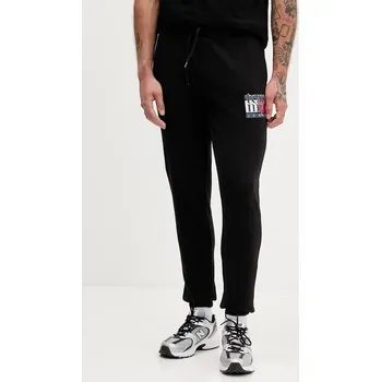 Bavlněné tepláky Tommy Jeans pánské, černá barva, s potiskem, DM0DM22094 99X, vel. L