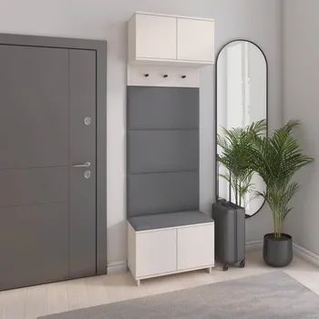 Předsíňová stěna Předsíňová stěna Bianco 5 - P/6 Barva čalounění: Tmavě šedá - Trinity 15