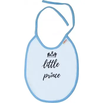 Bryndák Baby Nellys Nepromokavý bryndáček velký 24x23 cm Little prince Sv. modrá