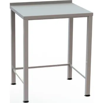 Dílenský stůl Nerezový stůl se zadním lemem a trnoží velikost 700x600x850mm