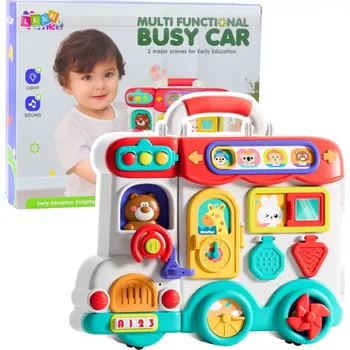 autíčko Interaktivní vzdělávací auto s světly a zvuky, barevné